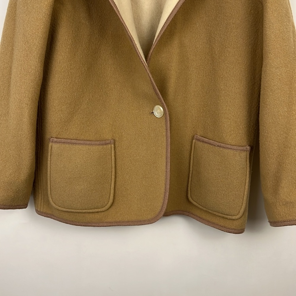 Turnaround by Cuddlecoat wool jacket reversible brown and cream M - Picture 7 of 15